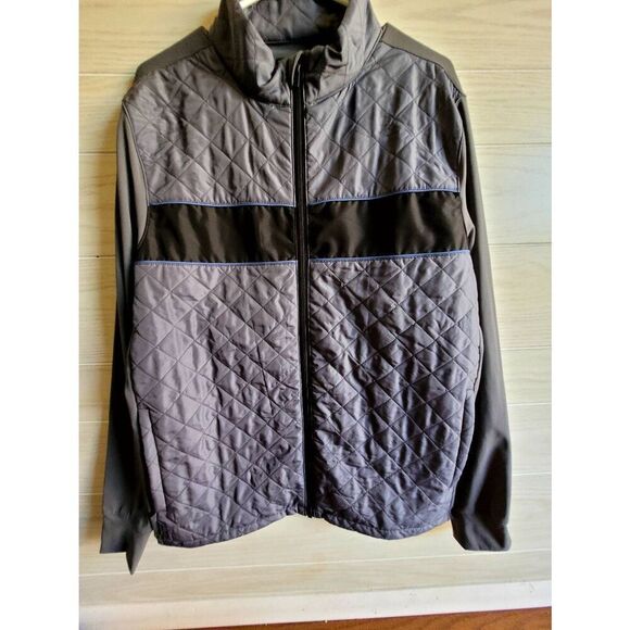 Straight Down Lightweight Gray Fill Zip Performance Jacket Size Large - Picture 1 of 9